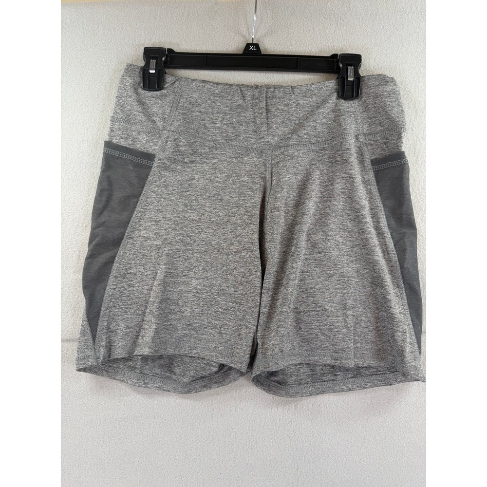 Daisy Fuentes Fit Womens XL Gray Heather Mesh Pocket Athletic Workout Shorts